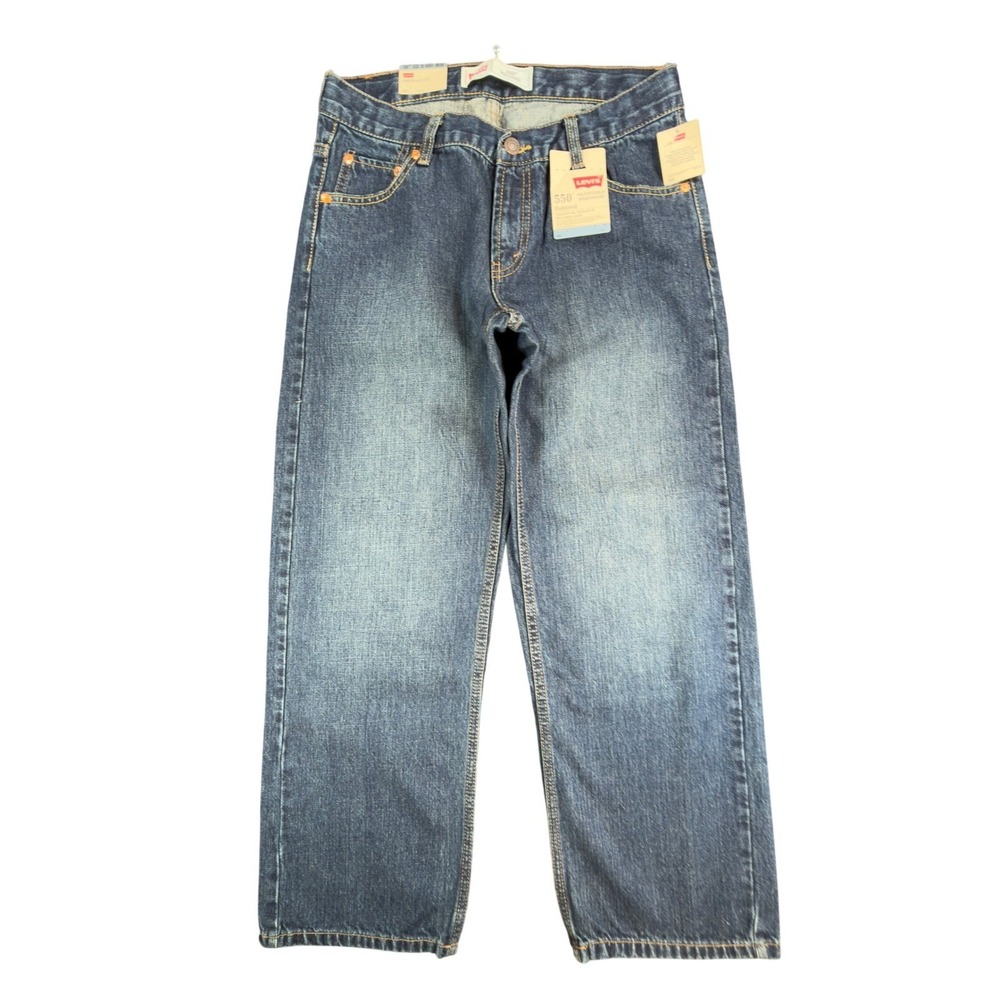 Levi's 550 Jeans Kids 10 Husky Dark Stone Denim Relaxed Tapered 30x26 NWT